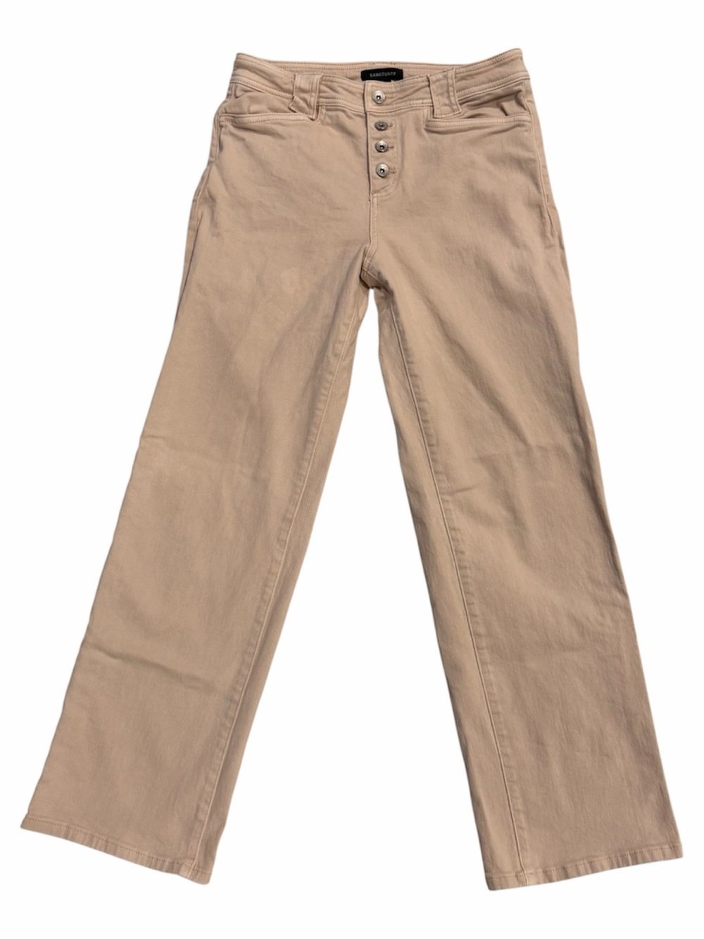 Sanctuary Women's Light Pink Button-Fly Wide Leg Jeans - standard rise - size 29 - Picture 1 of 6